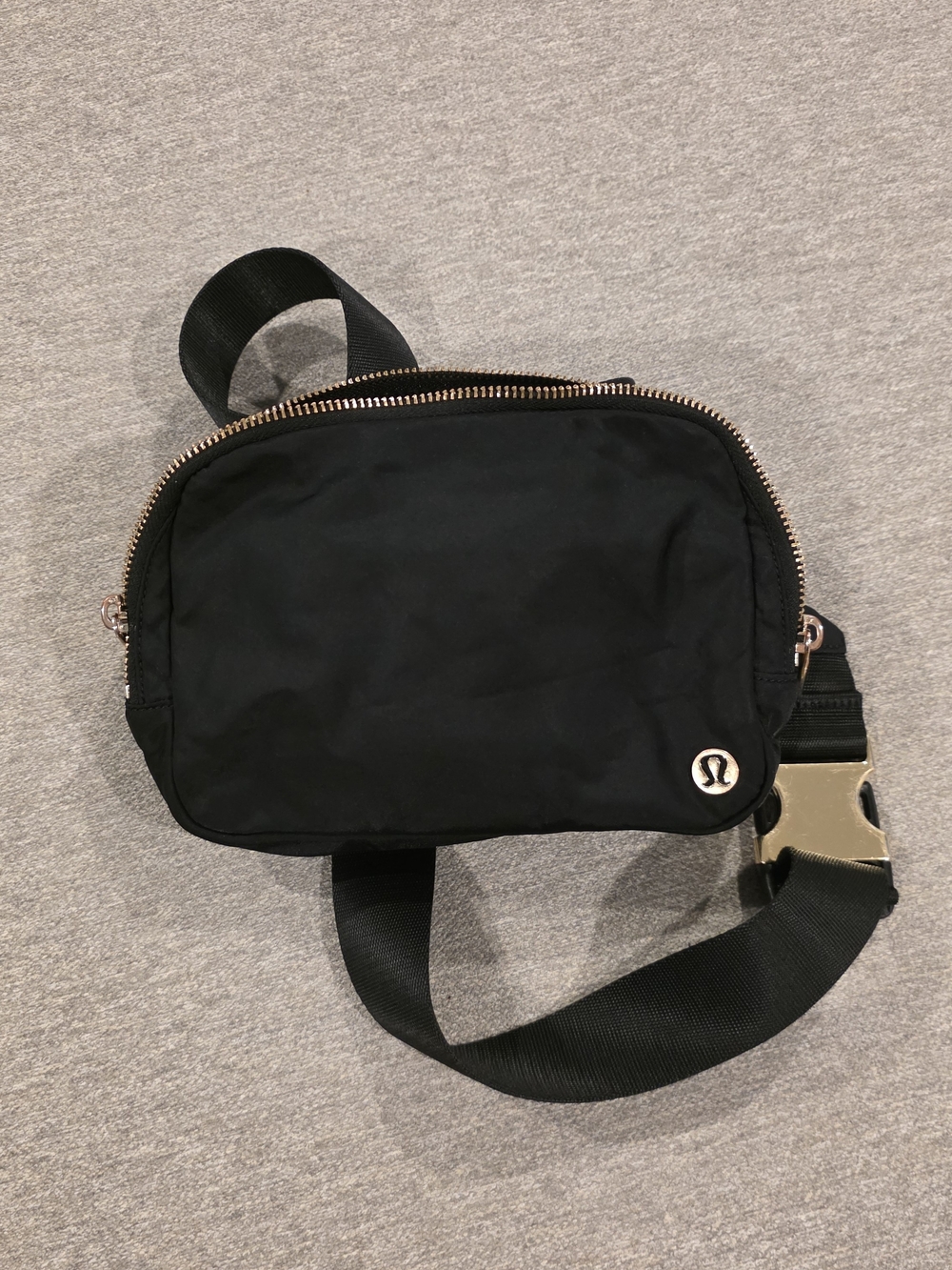 lululemon athletica Black Belt Bag with Gold Hardware